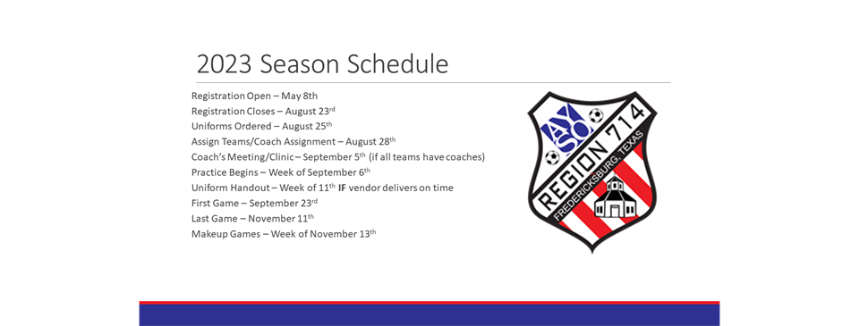 2023 Season Schedule